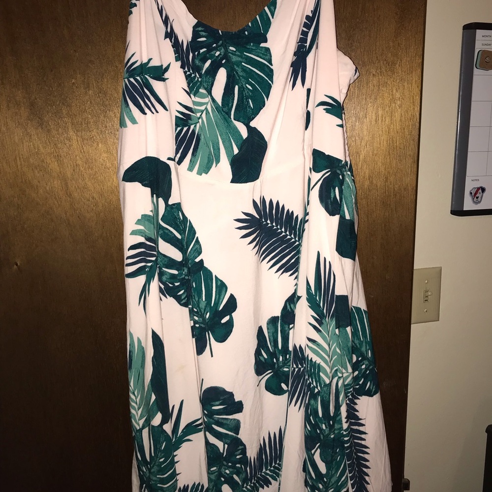 Light pink with green leaves sundress